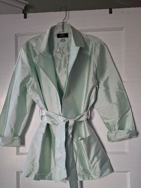 UC Seafoam Satin Tie-Waist Jacket